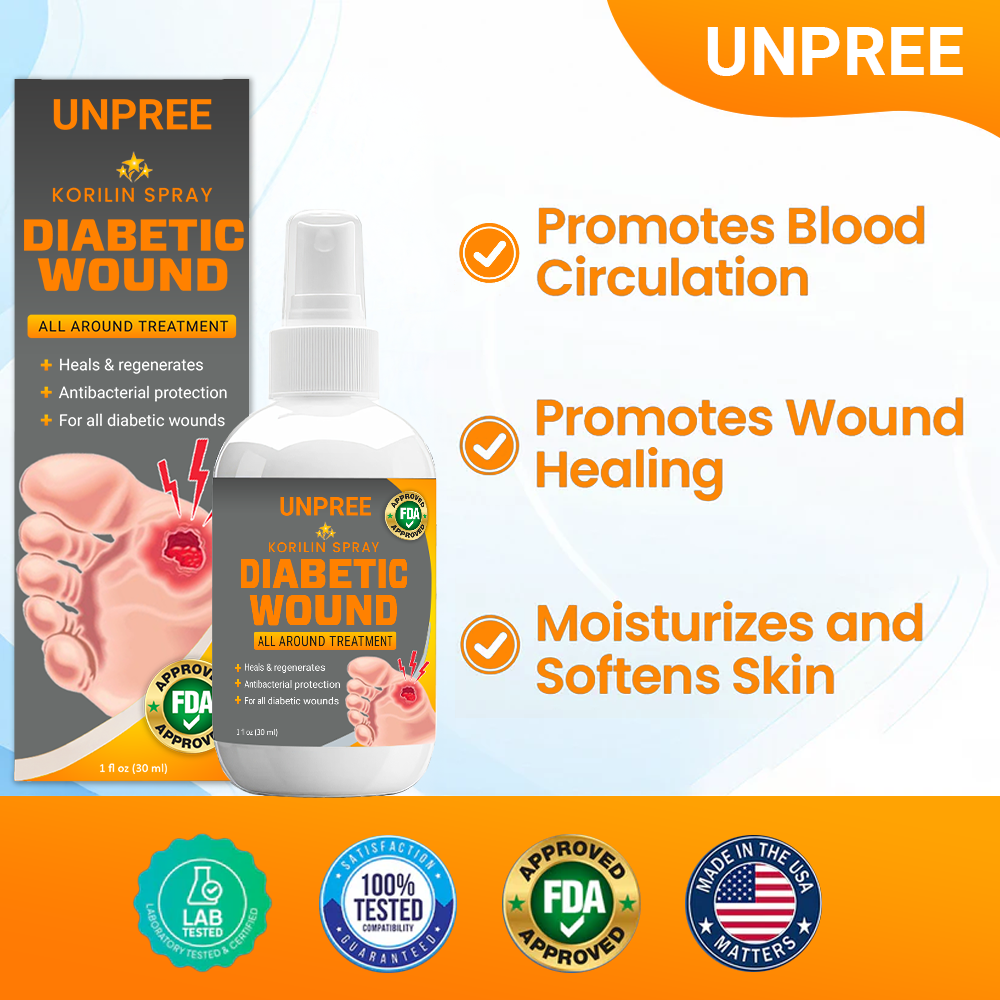 💥 2025 Limited 70% OFF ️⏳ UNPREE™ Kolirin Diabetic Wound Spray 💥 Fix Diabetic Wounds 100% in 2 Weeks