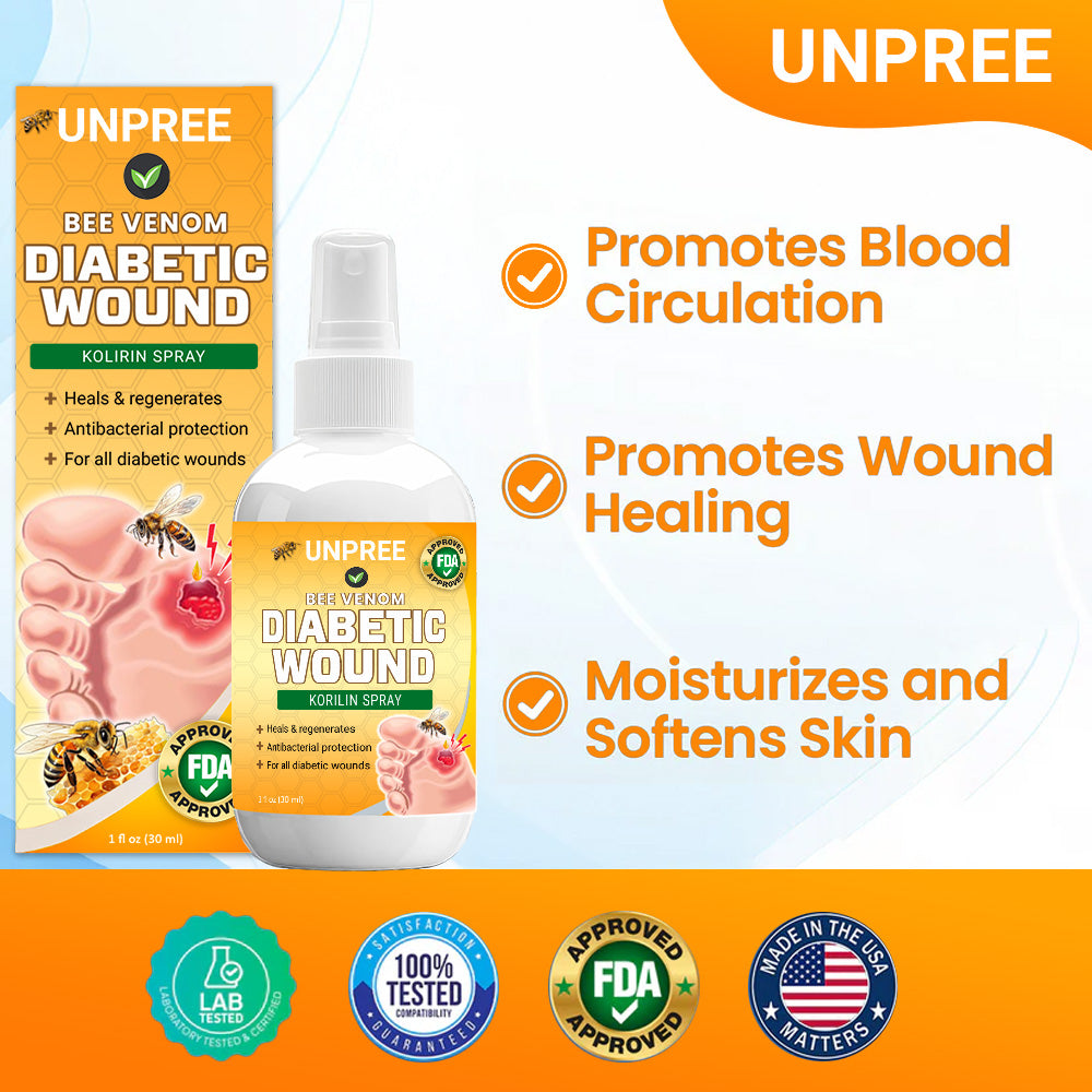 💥 2025 Limited 70% OFF ️⏳ UNPREE™ Bee Venom Diabetic Wound Kolirin Spray 💥 Fix Diabetic Wounds 100% in 2 Weeks
