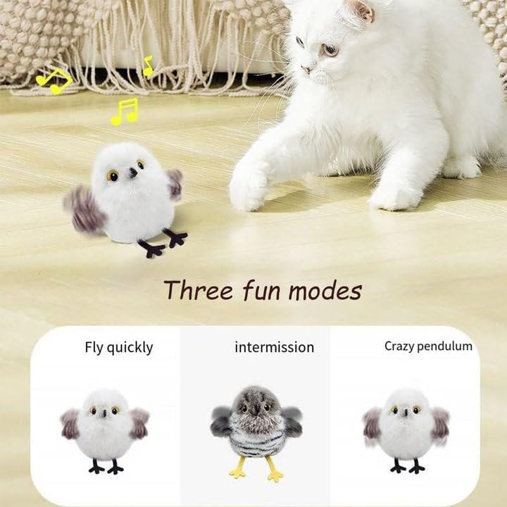 2025 Upgrade Interactive Flapping & Chirping Bird Cat Toy
