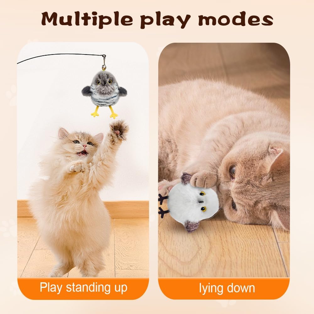 2025 Upgrade Interactive Flapping & Chirping Bird Cat Toy