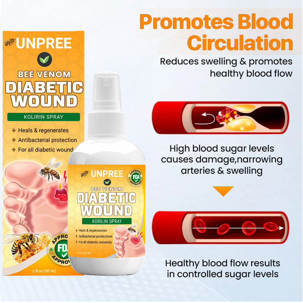 💥 2025 Limited 70% OFF ️⏳ UNPREE™ Bee Venom Diabetic Wound Kolirin Spray 💥 Fix Diabetic Wounds 100% in 2 Weeks
