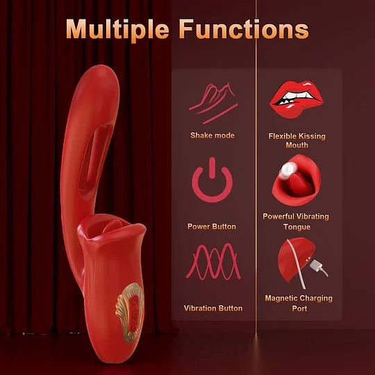 Vanessa - Suptruck Rose Erotica Tapping & Slapping Mouth Biting Vibrators with G Spot Stimulator