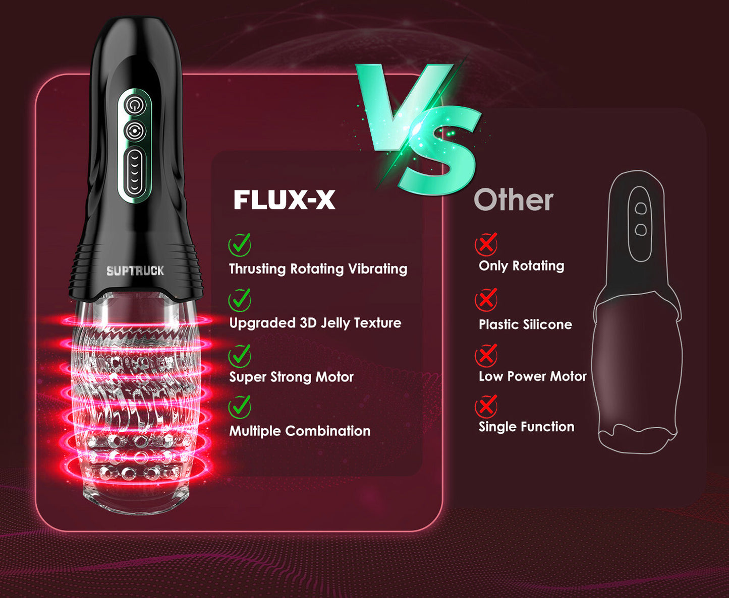 2025 Limited 70% OFF š„ FLUX-X Suptruck⢠Deep Pulse Suction & Sensual Vibration Stroker with 10 Modes
