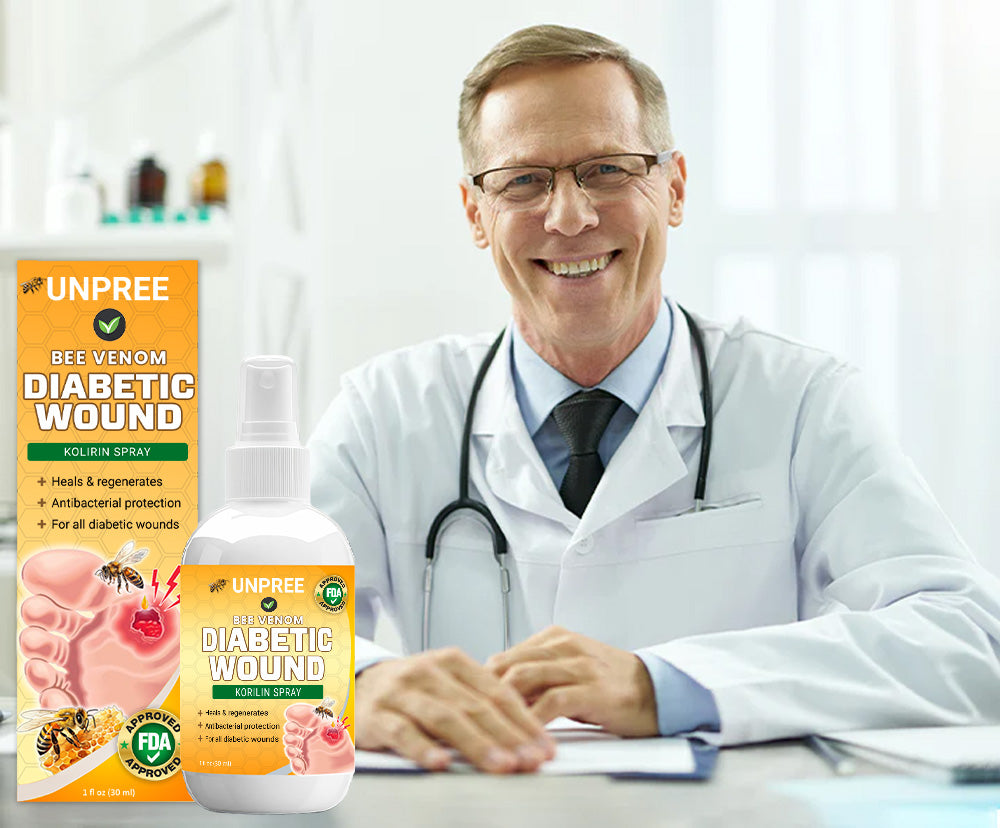 💥 2025 Limited 70% OFF ️⏳ UNPREE™ Bee Venom Diabetic Wound Kolirin Spray 💥 Fix Diabetic Wounds 100% in 2 Weeks