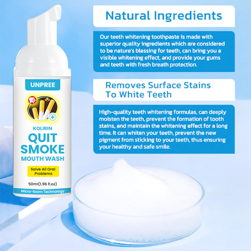 🎉 2025 Limited 70% OFF ️🔥 UNPREE™ Kolirin QuitSmoke Mouthwash - Solve All Oral Problems