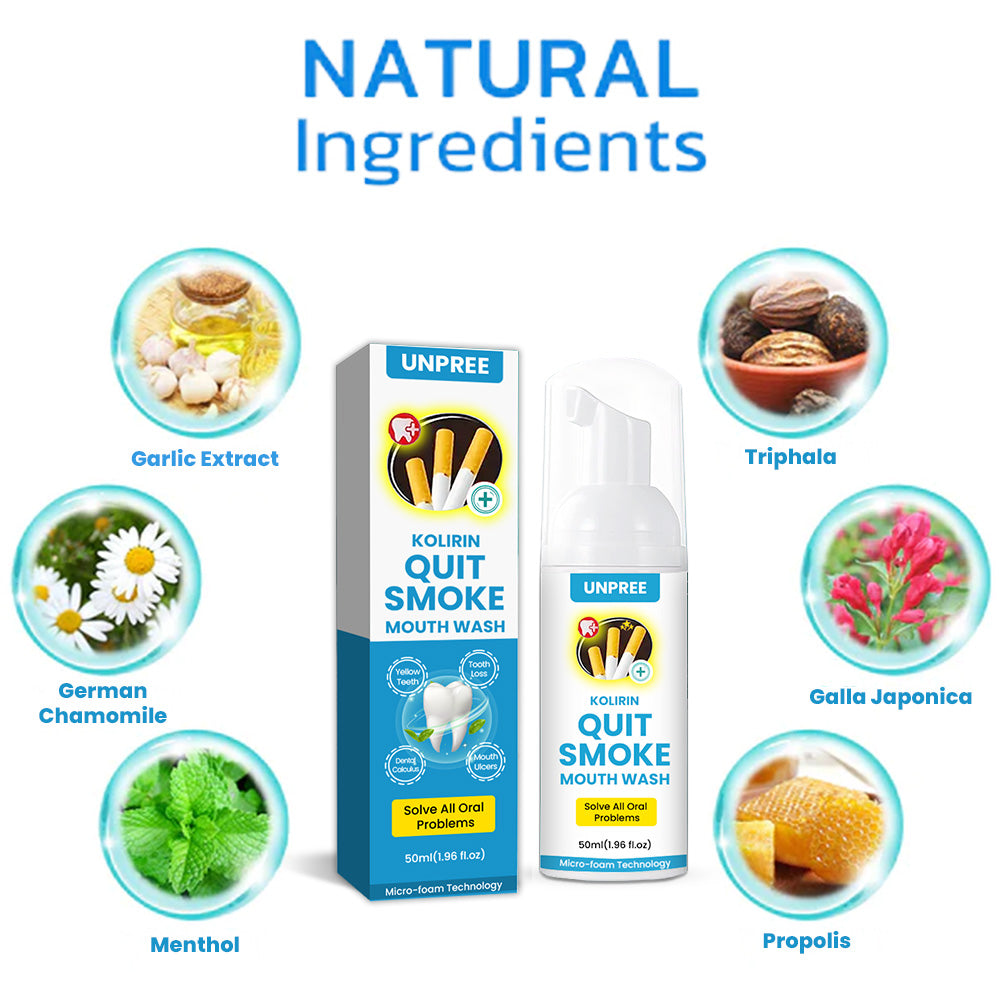 🎉 2025 Limited 70% OFF ️🔥 UNPREE™ Kolirin QuitSmoke Mouthwash - Solve All Oral Problems