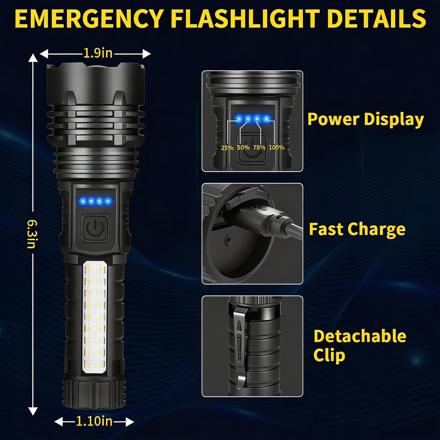š„ 2026 Flash Deal 50% OFF ļøš¦ SUPTRUCK⢠5 Modes Powerful Emergency Survival Flashlights
