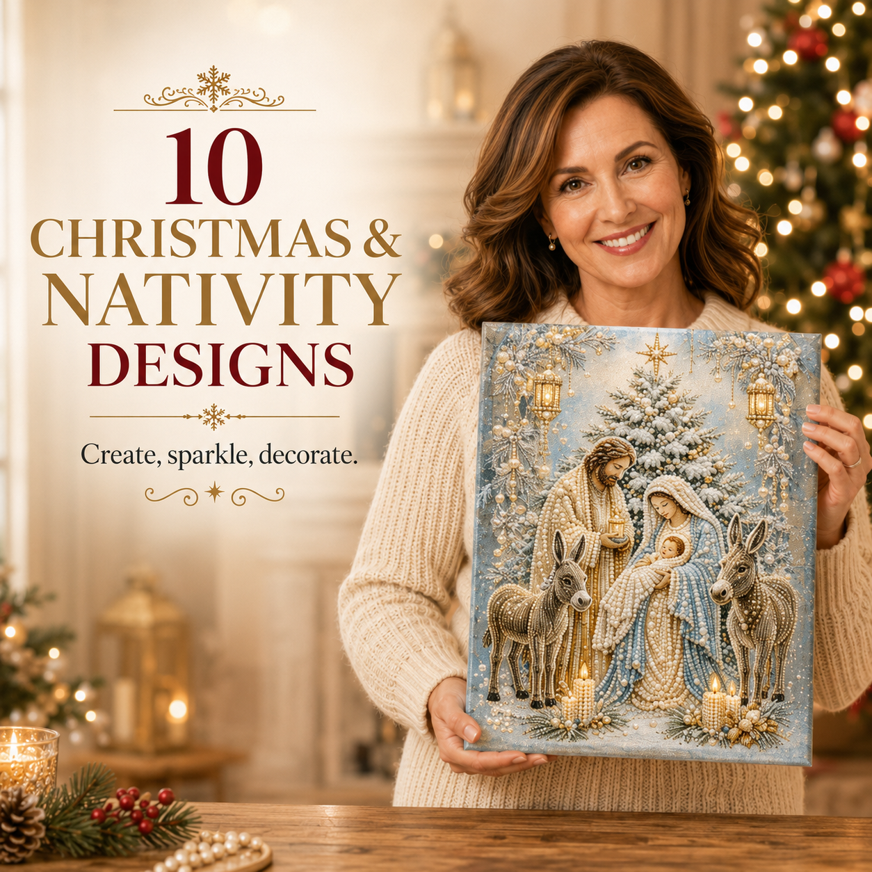 ❄️ EARLY CHRISTMAS SALE 70% OFF 🎄 10 Christmas & Nativity 3D Pearl Art DIY Kit