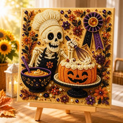 🔥Halloween Pre-Sale 70% OFF🔥 Spooky Halloween DIY Diamond Pearl Art Kit - 3D Beaded Craft & Decor
