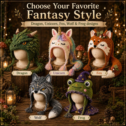 ❄️ EARLY CHRISTMAS SALE 70% OFF 🧶 Animal Hood Hat DIY Crochet Kit for Beginners 🐸