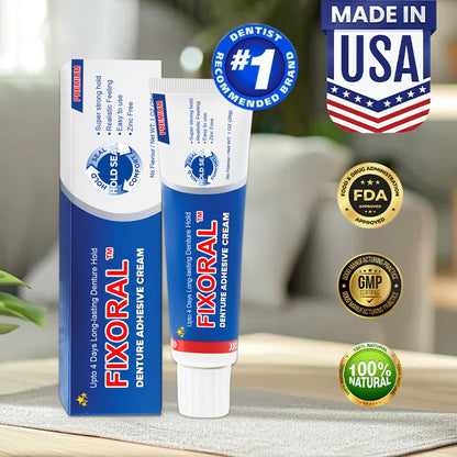 💥 Early Christmas 75% OFF ️🦷 FIXORAL™ Denture Adhesive Cream - Strong Hold Lasts 96 Hours ✨