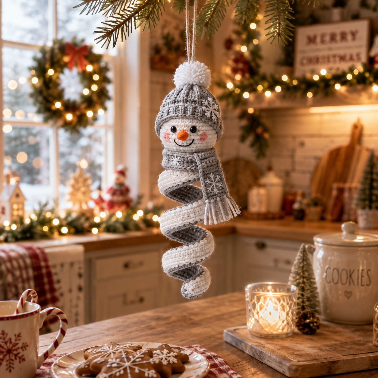 🎄 Early Christmas 49% OFF ✨ Crochet Spiral Snowman Ornament Pattern DIY Kit