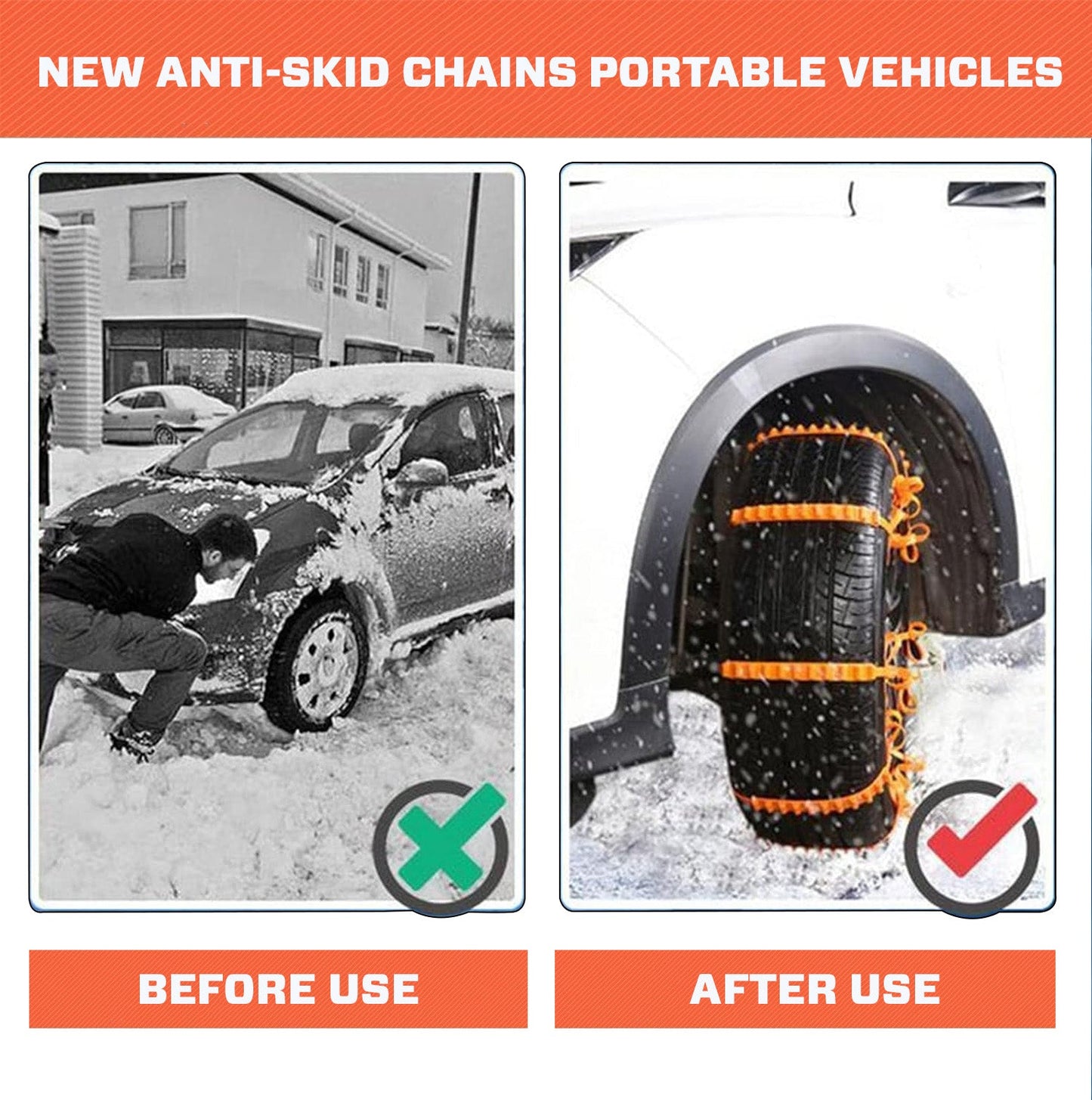 🎉 2025 Pre-Holiday Sale 70% ️🔥 SUPTRUCK™ Anti-Slip Snow Tire Zip Straps For Vehicles (10Pcs/Box)
