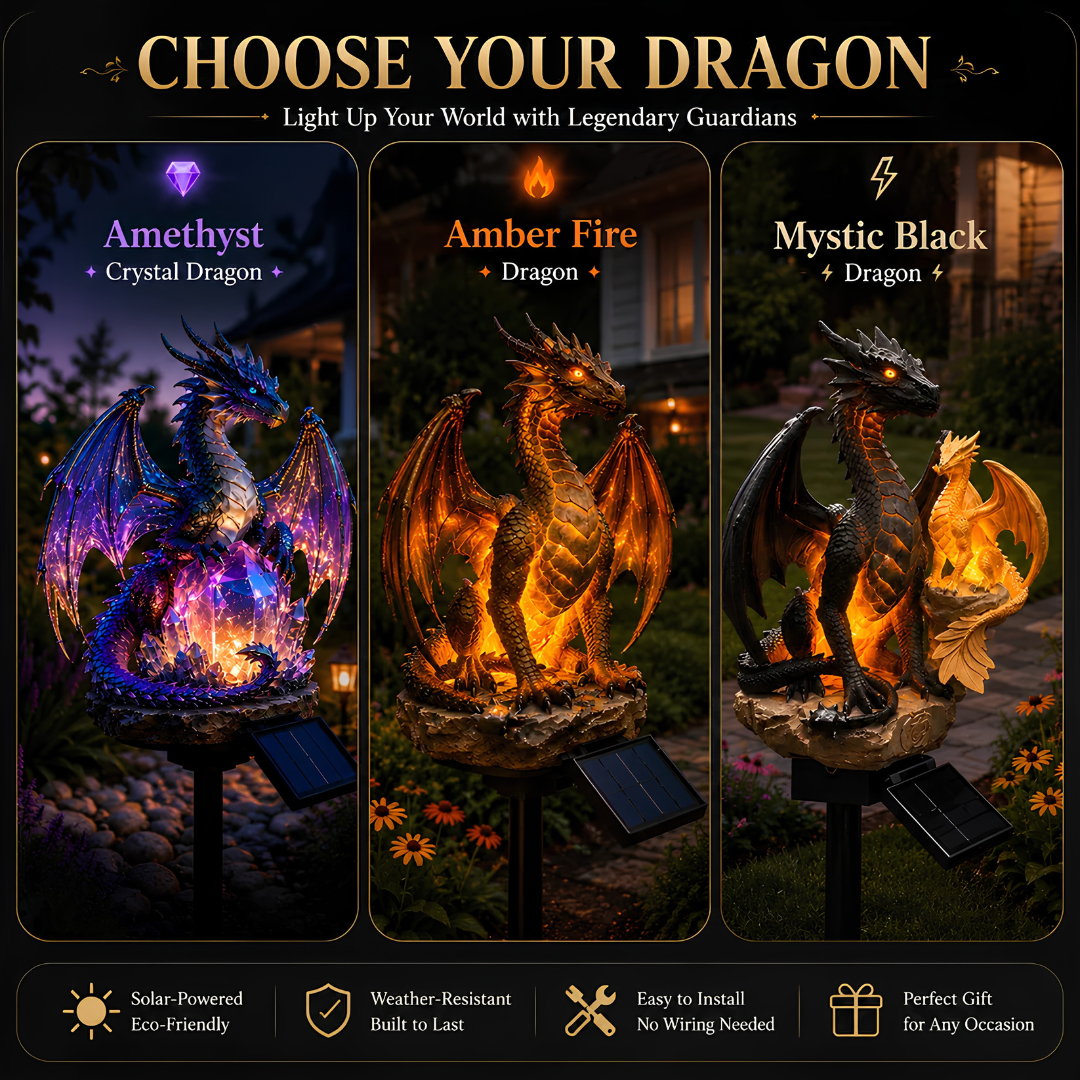 ⏰ LIMITED-TIME 49% OFF 🔥 Amethyst Crystal Dragon Solar Garden Light
