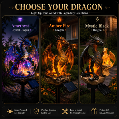 ⏰ LIMITED-TIME 49% OFF 🔥 Amethyst Crystal Dragon Solar Garden Light