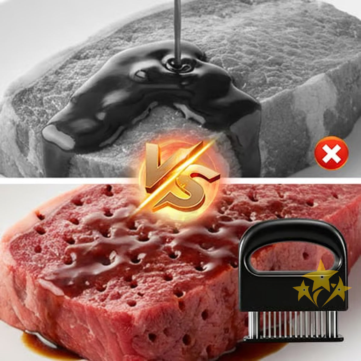 🥩 Special Offer 50% OFF 💥 Professional Spring-Loaded Stainless Steel Meat Tenderizer Tool