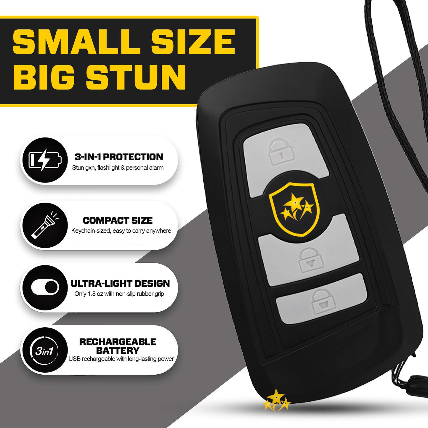 🛡️ 2025 Safety Alert 75% OFF ⚡️ VOLTIC V77 3in1 Stun & Flashlight & Alarm Car Keychain