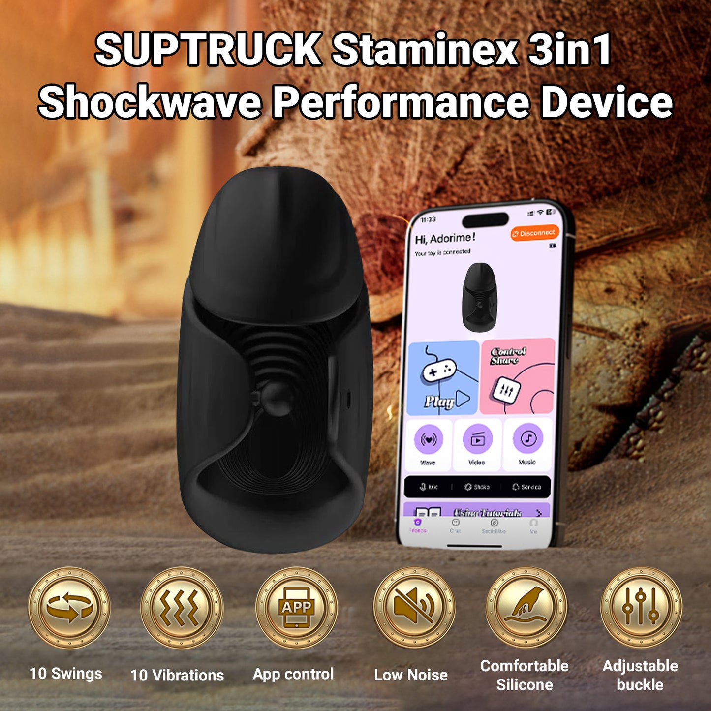 SUPTRUCK Staminex 3in1 Shockwave Performance Device (Plus Size)