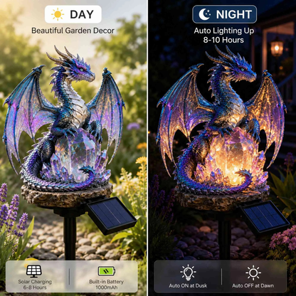 ⏰ LIMITED-TIME 49% OFF 🔥 Amethyst Crystal Dragon Solar Garden Light
