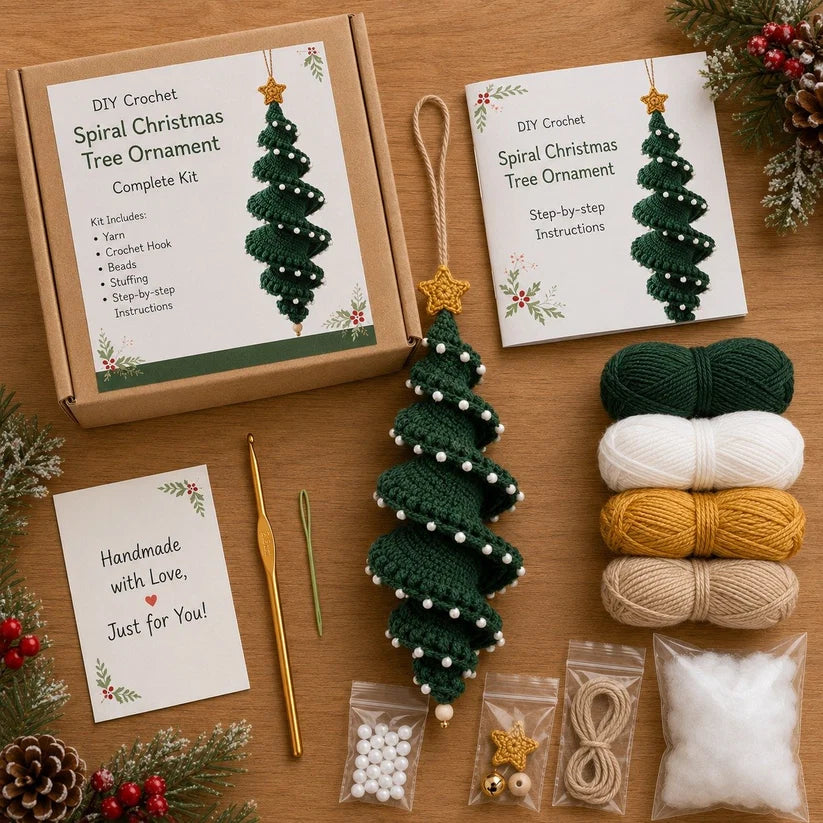 🎄 Early Christmas 49% OFF ✨ Crochet Spiral Snowman Ornament Pattern DIY Kit