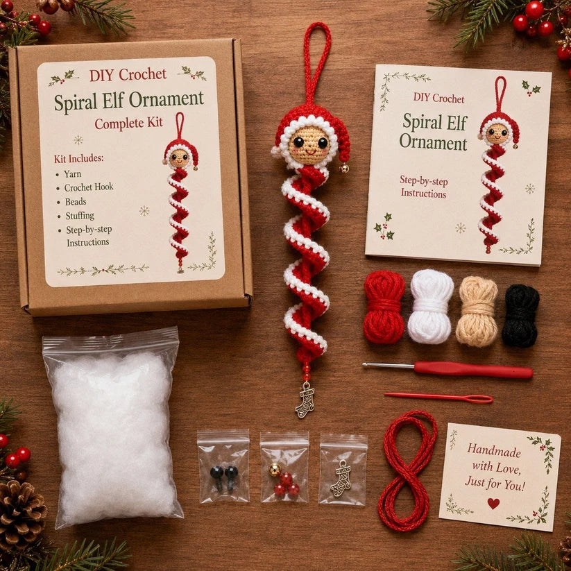 🎄 Early Christmas 49% OFF ✨ Crochet Spiral Snowman Ornament Pattern DIY Kit