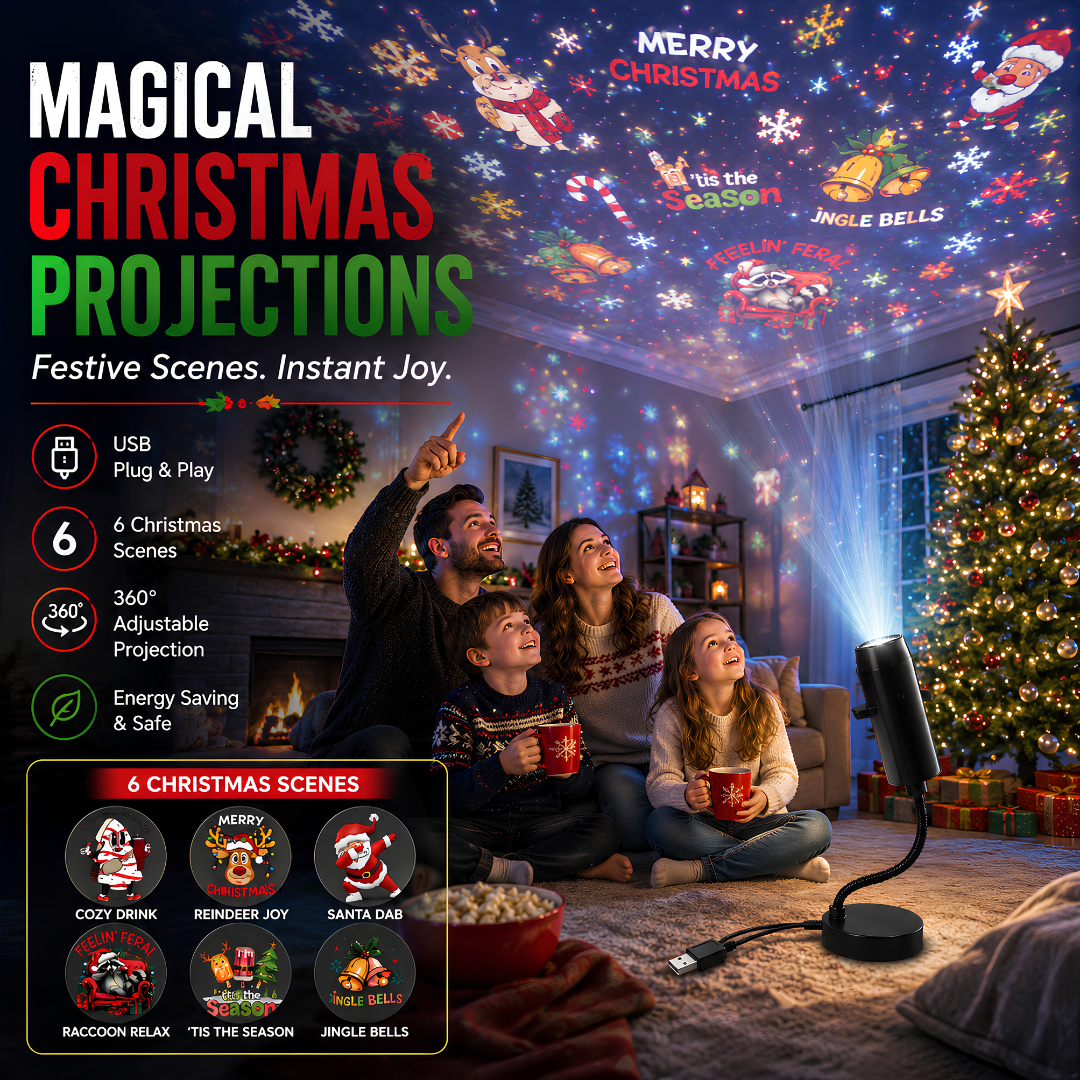 🎄 HOLIDAY SALE 50% OFF 🎃 Plug-n-Play HD Scene Projector ✨