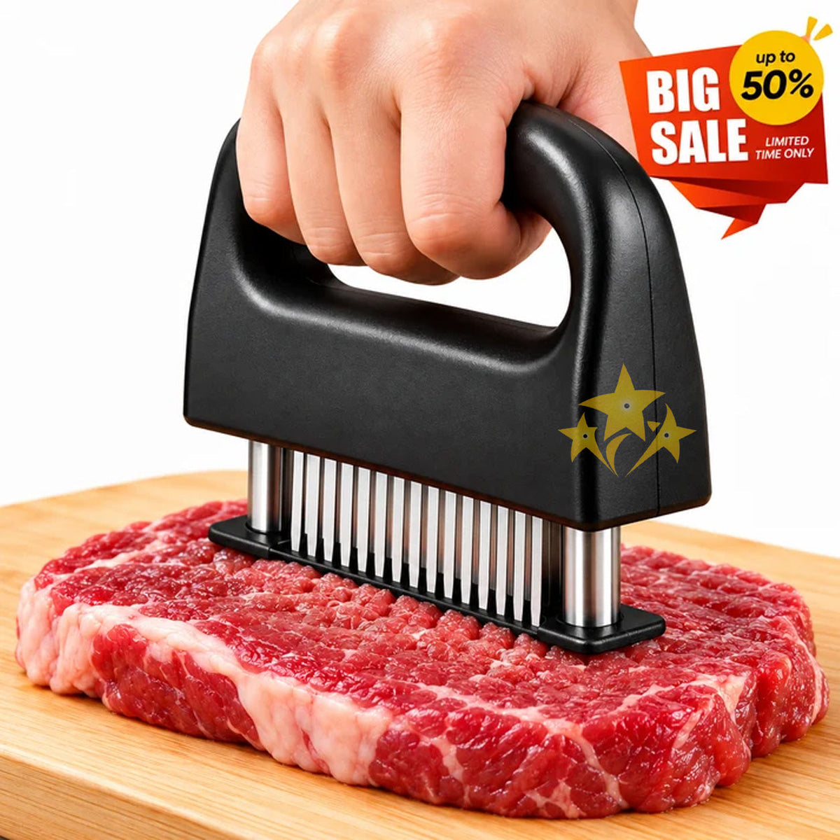 🥩 Special Offer 50% OFF 💥 Professional Spring-Loaded Stainless Steel Meat Tenderizer Tool