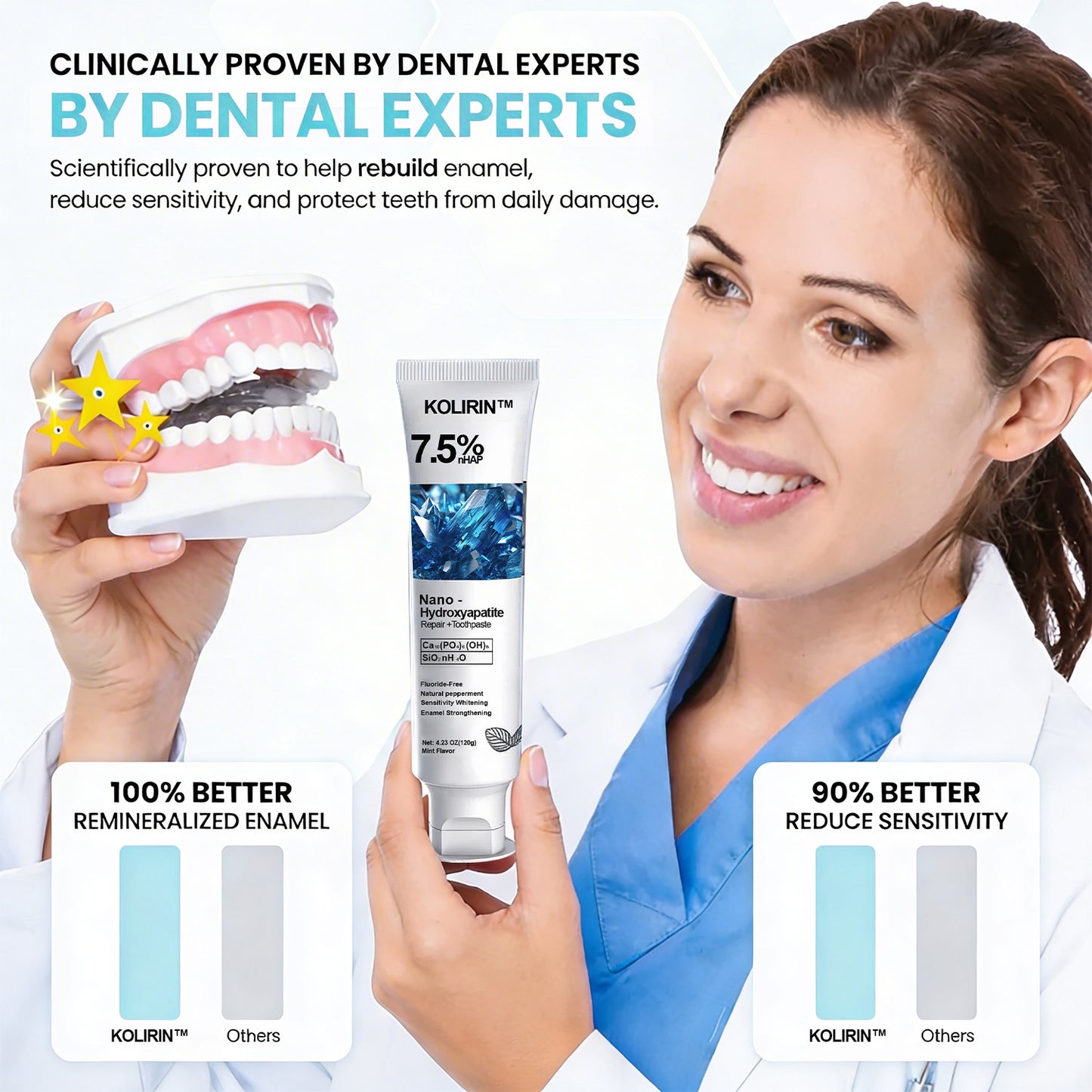 💥 2026 Big Sale 60% OFF ️🦷 KOLIRIN™ Hydroxyapatite Enamel Repair Dental Toothpaste