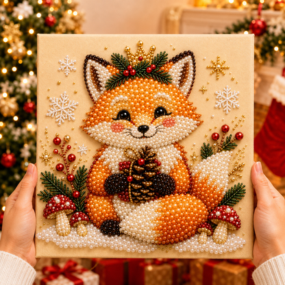 🔥 XMAS PRE-SALE SPECIAL 70% OFF 🔥 Christmas Pearl Pals DIY Art Kit – 6 Adorable Festive Animal Designs, 3D Pearl Beaded Craft