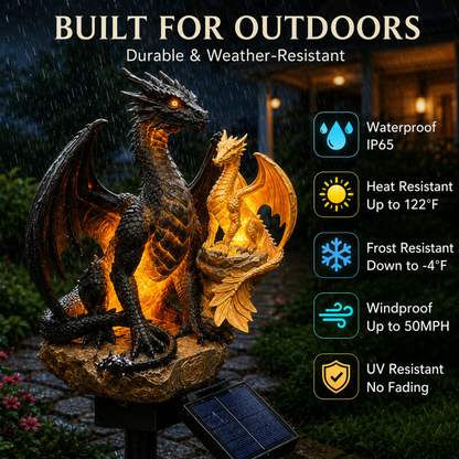 ⏰ LIMITED-TIME 49% OFF 🔥 Amethyst Crystal Dragon Solar Garden Light