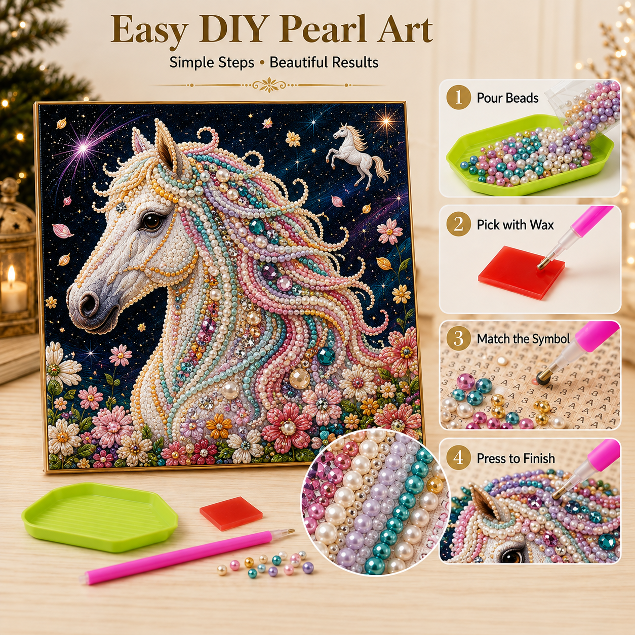 🔥 EARLY CHRISTMAS SALE 49% OFF 🐴 5D Wildlife DIY Pearl Painting Art Kit