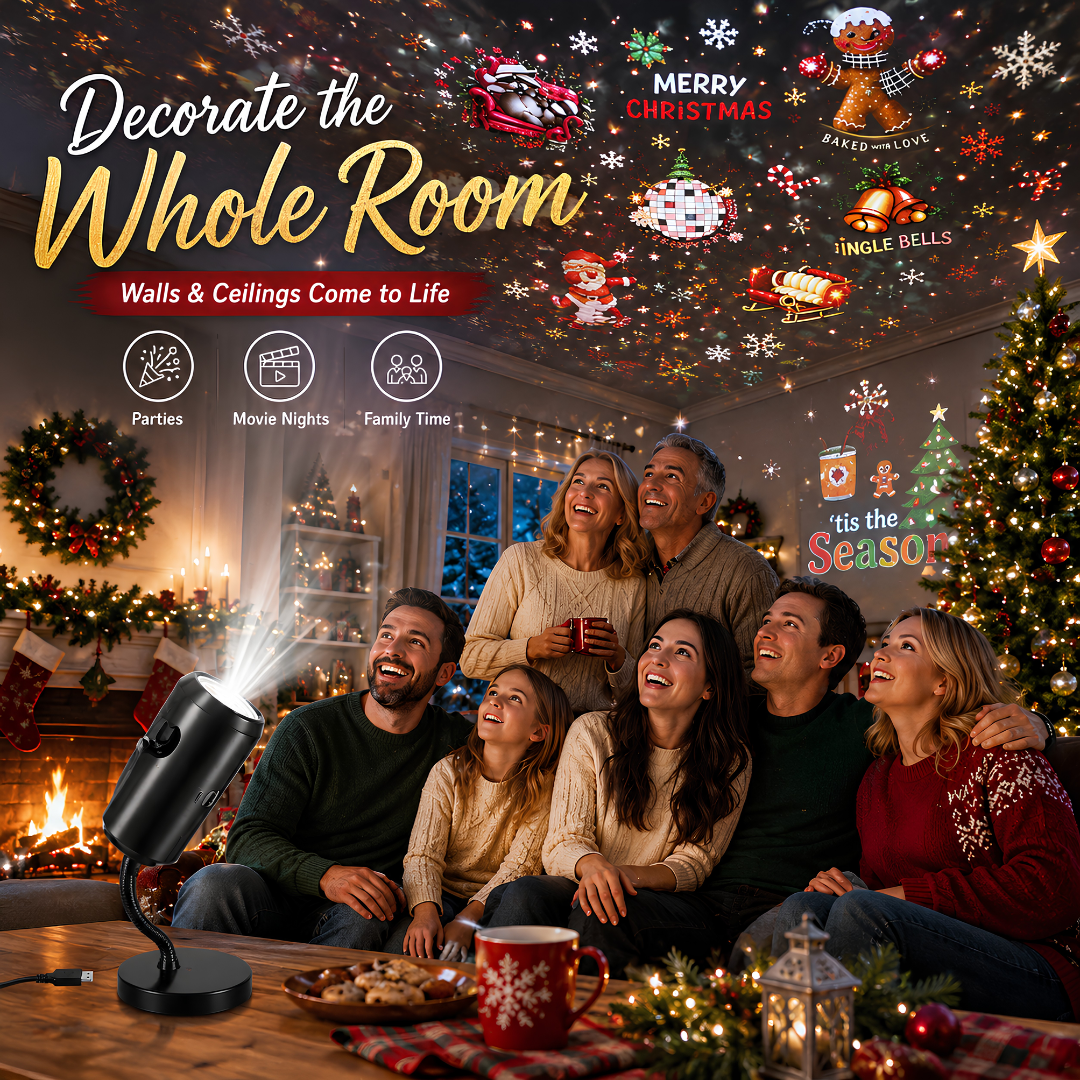 🎄 HOLIDAY SALE 50% OFF 🎃 Plug-n-Play HD Scene Projector ✨