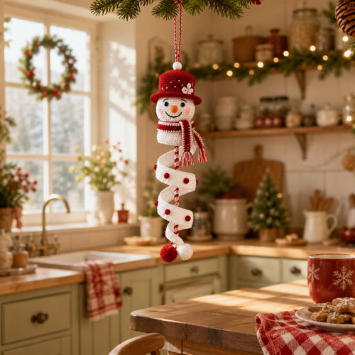 🎄 Early Christmas 49% OFF ✨ Crochet Spiral Snowman Ornament Pattern DIY Kit