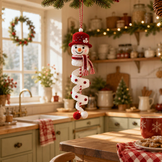 🎄 Early Christmas 49% OFF ✨ Crochet Spiral Snowman Ornament Pattern DIY Kit