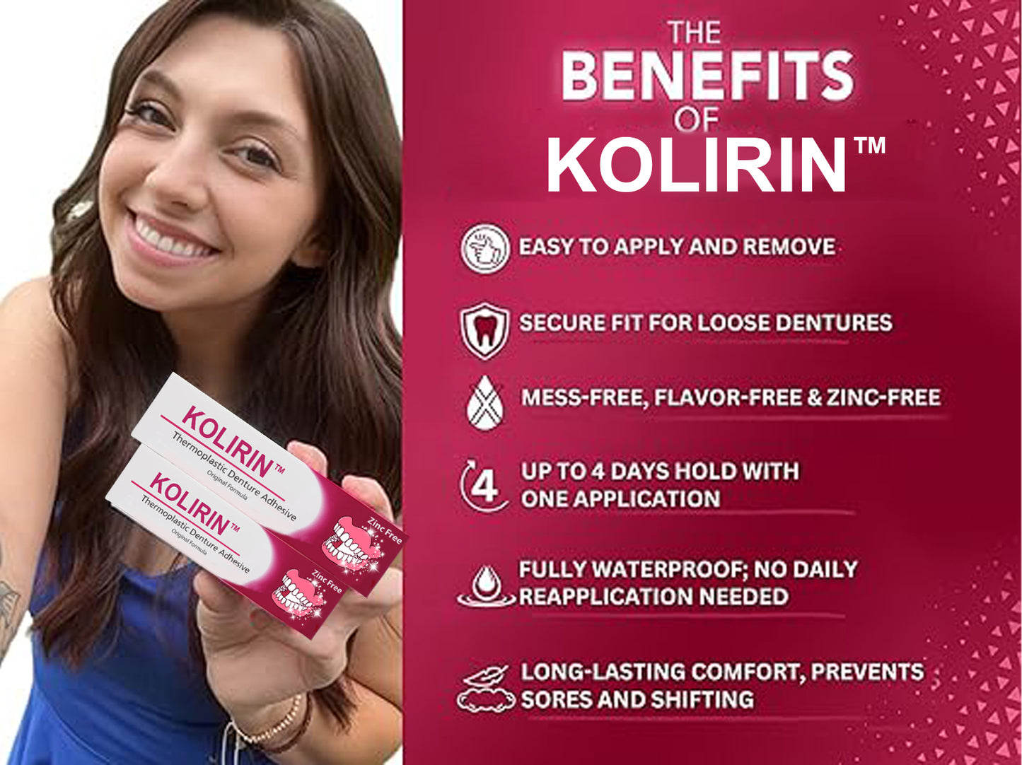 KOLIRIN™ Thermoplastic Denture Grip Adhesive✨ Last Day Sale 🔥🔥