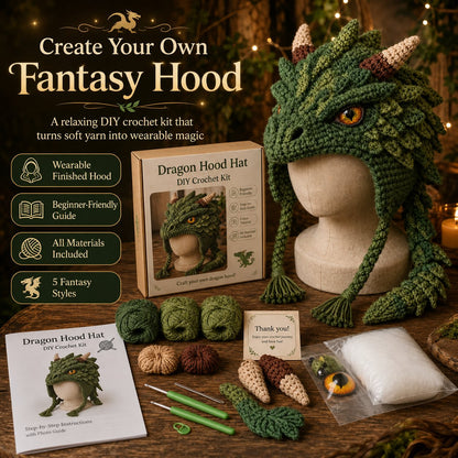 ❄️ EARLY CHRISTMAS SALE 70% OFF 🧶 Animal Hood Hat DIY Crochet Kit for Beginners 🐸