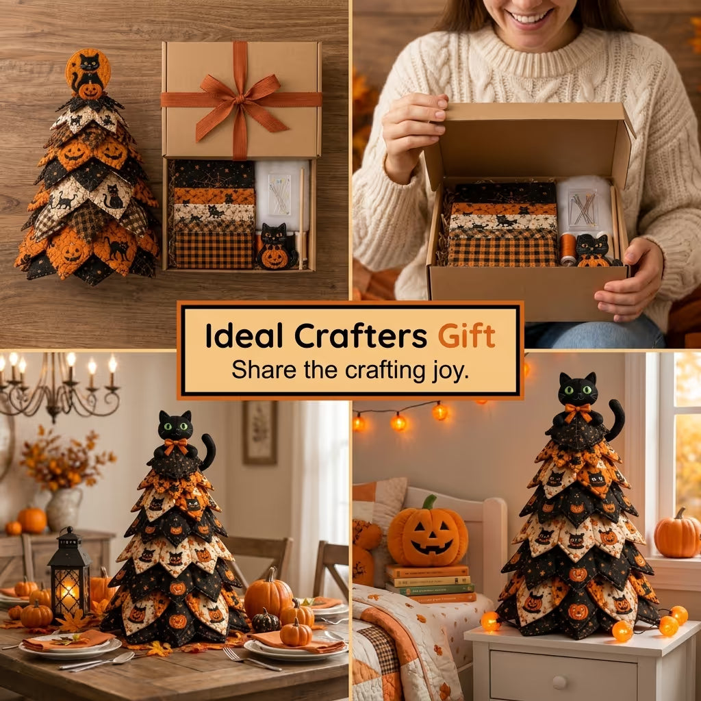 🔥 LAST DAY 59% OFF 🎃 Halloween Quilted Fabric Tree DIY Kit