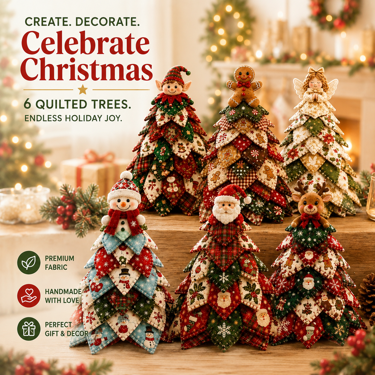 ☃️ LAST DAY 59% OFF 🎄 6 DIY Quilted Christmas Tree Kit