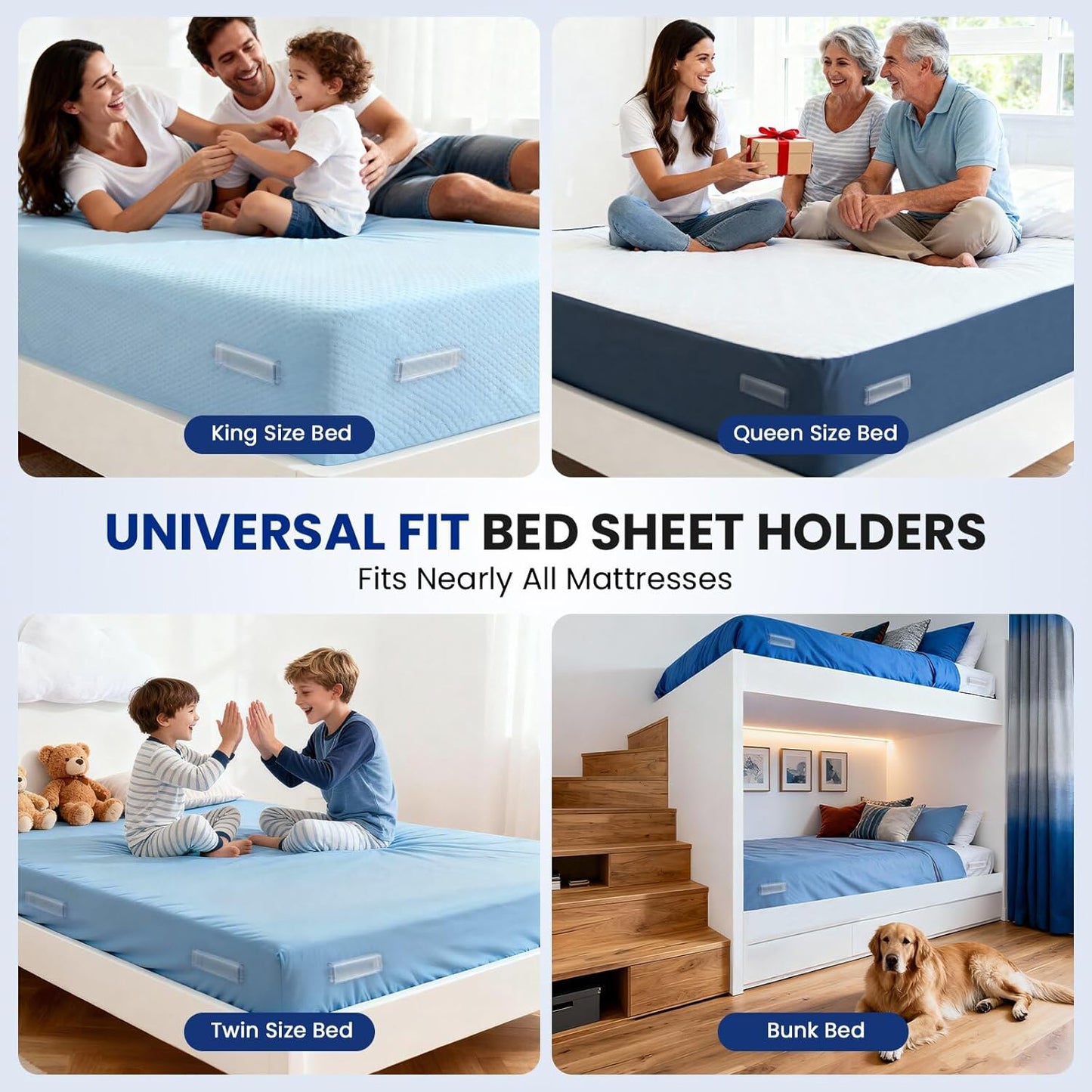🔥 Flash Sale 70% OFF 🛏️ Alignora™ No-Slip Sheet Lock Holders (4PCs) 🔗 Stops Slipping Instantly