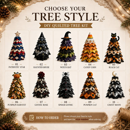 🔥 LAST DAY 59% OFF 🎃 Halloween Quilted Fabric Tree DIY Kit