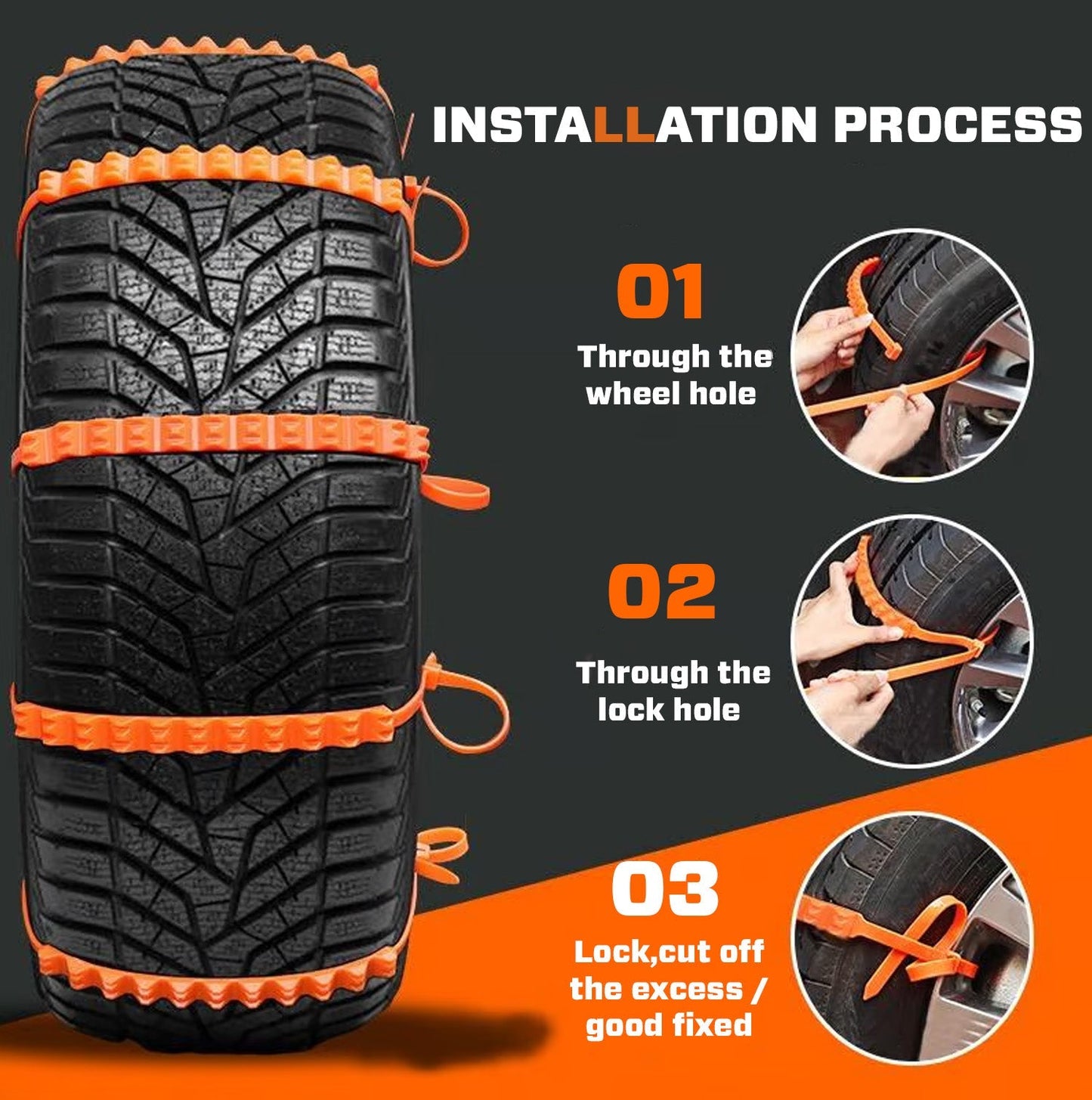 🎉 2025 Pre-Holiday Sale 70% ️🔥 SUPTRUCK™ Anti-Slip Snow Tire Zip Straps For Vehicles (10Pcs/Box)