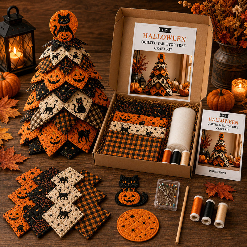 🔥 LAST DAY 59% OFF 🎃 Halloween Quilted Fabric Tree DIY Kit