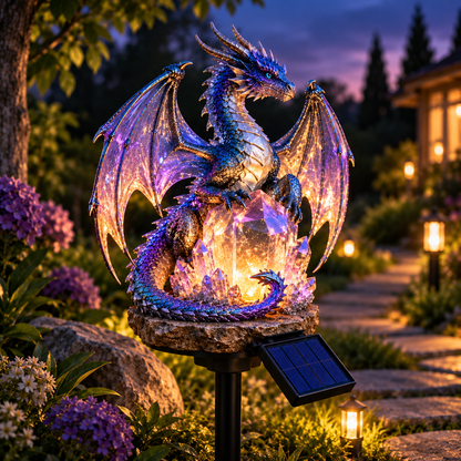 ⏰ LIMITED-TIME 49% OFF 🔥 Amethyst Crystal Dragon Solar Garden Light