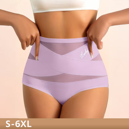 Limited 70% OFF ✨ Plus-Size High-Waist Cross Tummy Control Shaping Panties