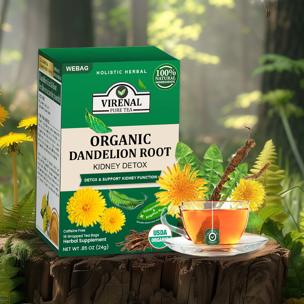 💥 2026 Pre-Sale 70% OFF ️🍃 VIRENAL WEBAG™ Organic Dandelion Root Kidney Detox Tea 💦 Improve Kidney And Enhance Sexual Function In 2 Weeks 🔥