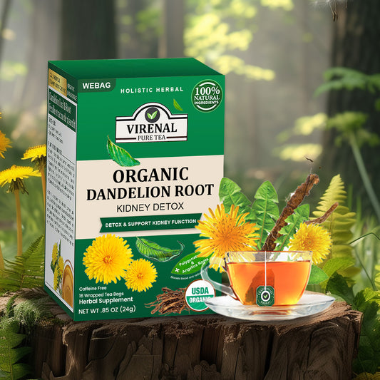 💥 2026 Pre-Sale 70% OFF ️🍃 VIRENAL WEBAG™ Organic Dandelion Root Kidney Detox Tea 💦 Improve Kidney And Enhance Sexual Function In 2 Weeks 🔥