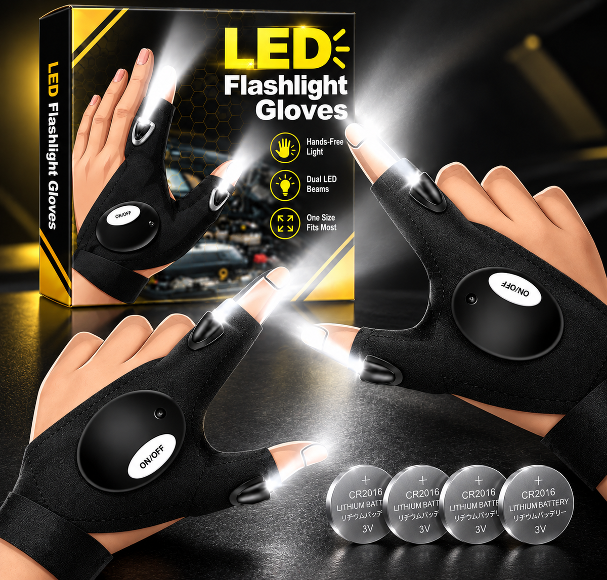🔥 LAST DAY 49% OFF ⚡ 2026 Upgrade Hands-Free LED Flashlight Gloves