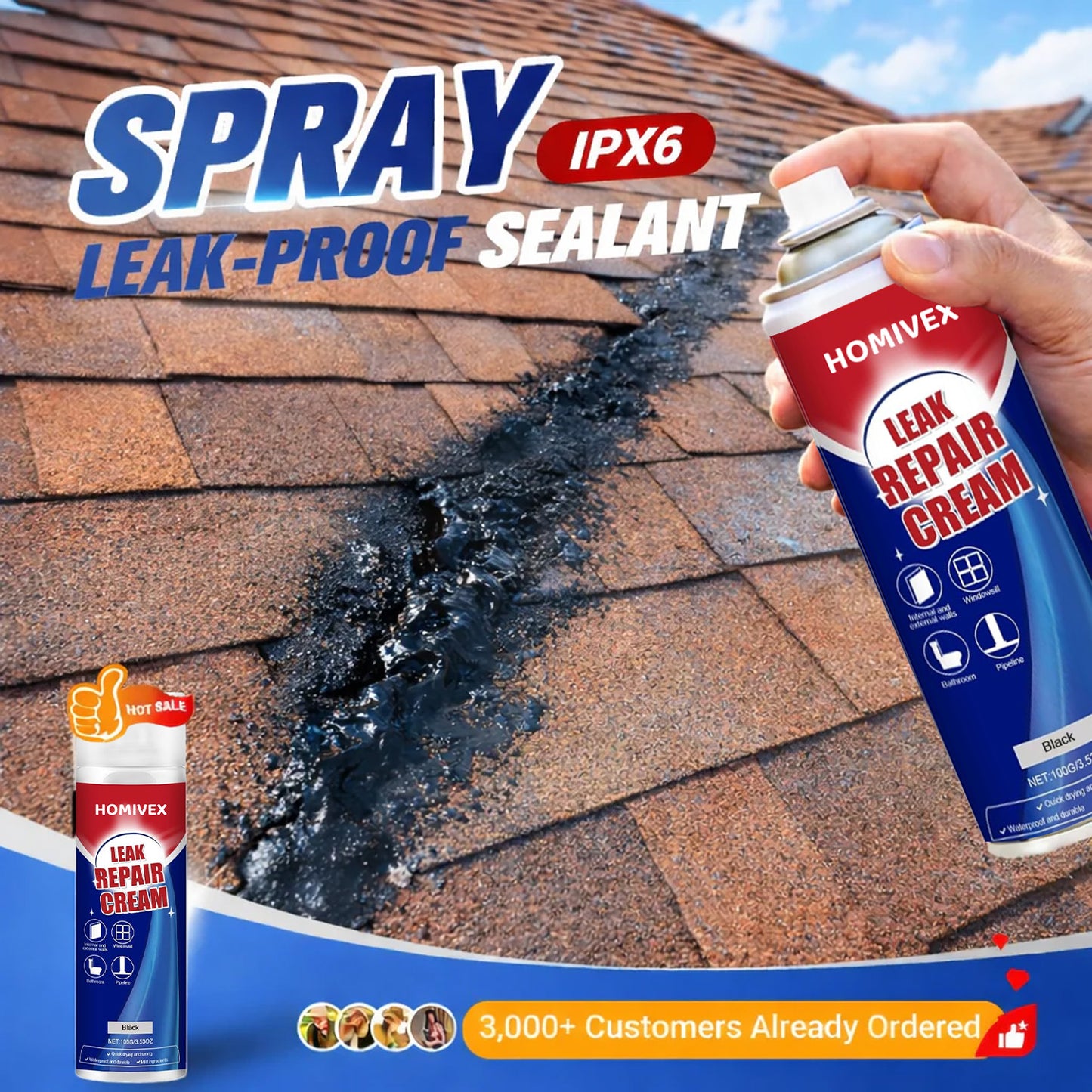 🔥 Hot Sale 70% OFF 🔥 Homivex Leak Repair Waterproof Sealant Spray