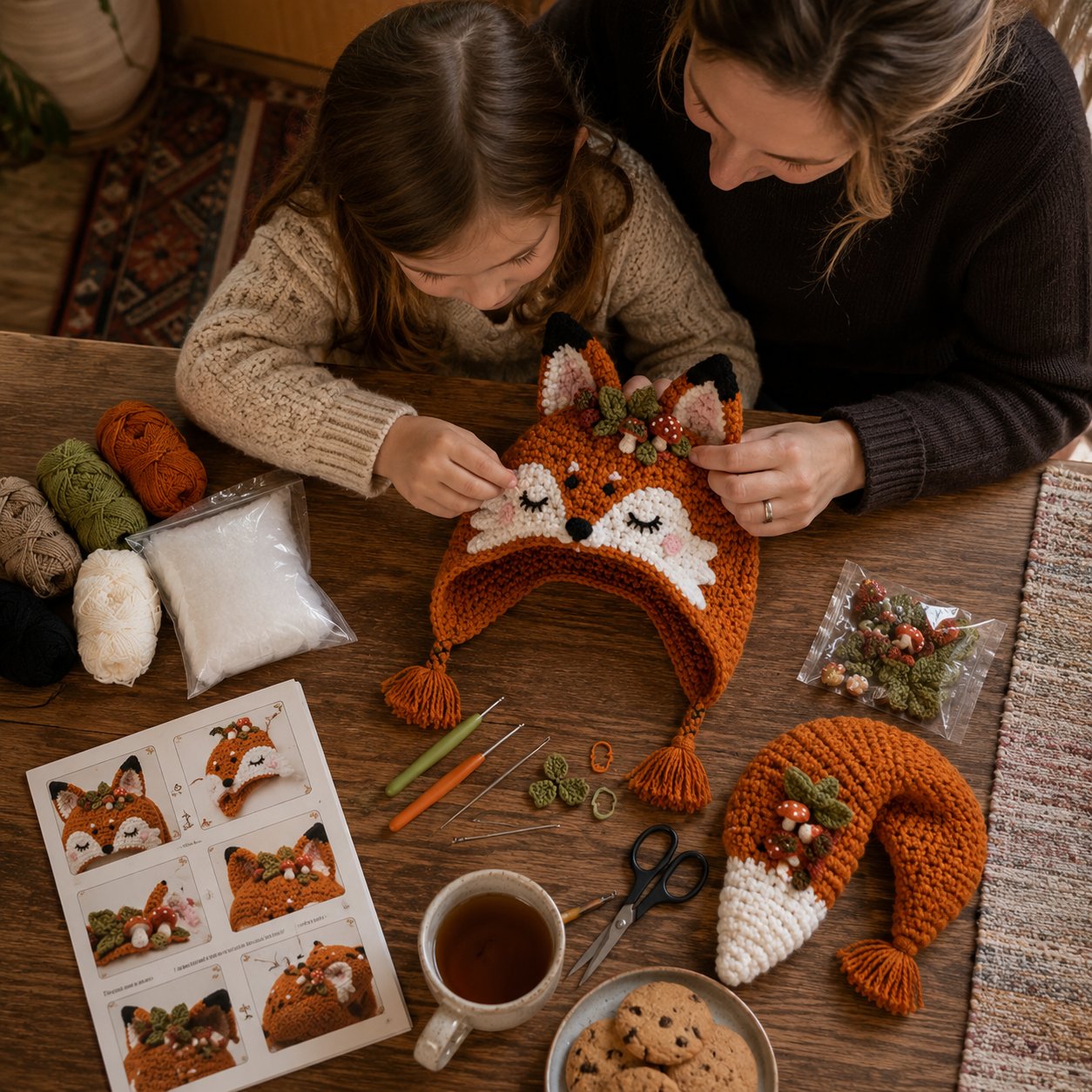 ❄️ EARLY CHRISTMAS SALE 70% OFF 🧶 Animal Hood Hat DIY Crochet Kit for Beginners 🐸