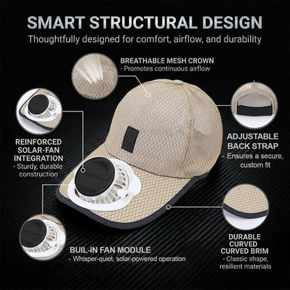 💥 2026 Father's Day 50% OFF ✨ Cooling Hat with Solar Powered Fan UPF 50+ UV Protection